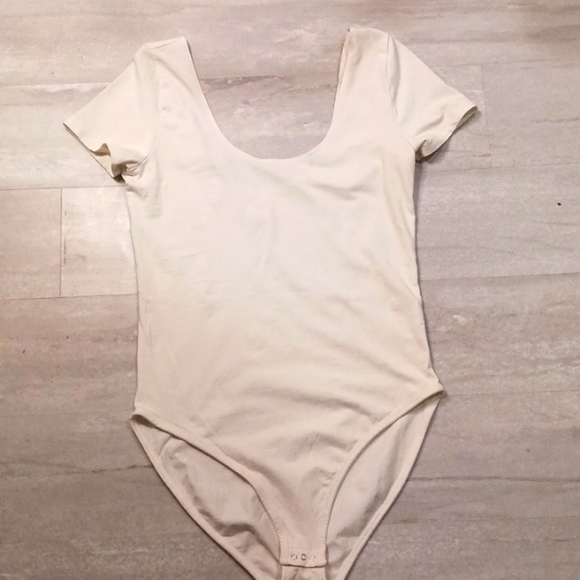PINK Victoria's Secret Tops - Victoria's Secret Beige Scoop Neck Body Suit.